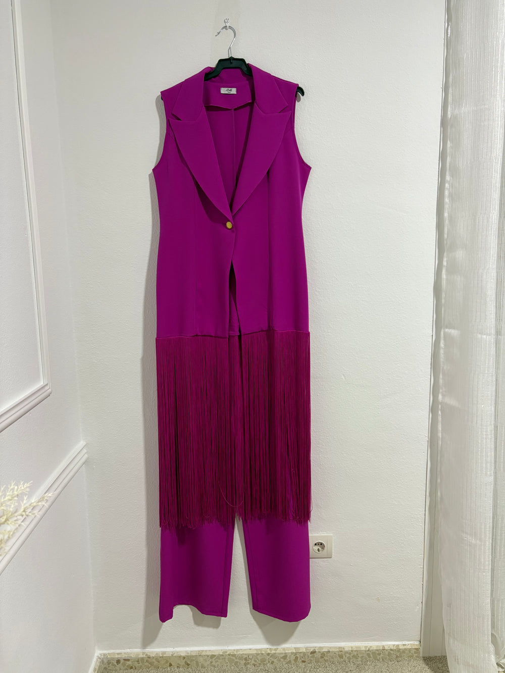 Conjunto flecos fucsia