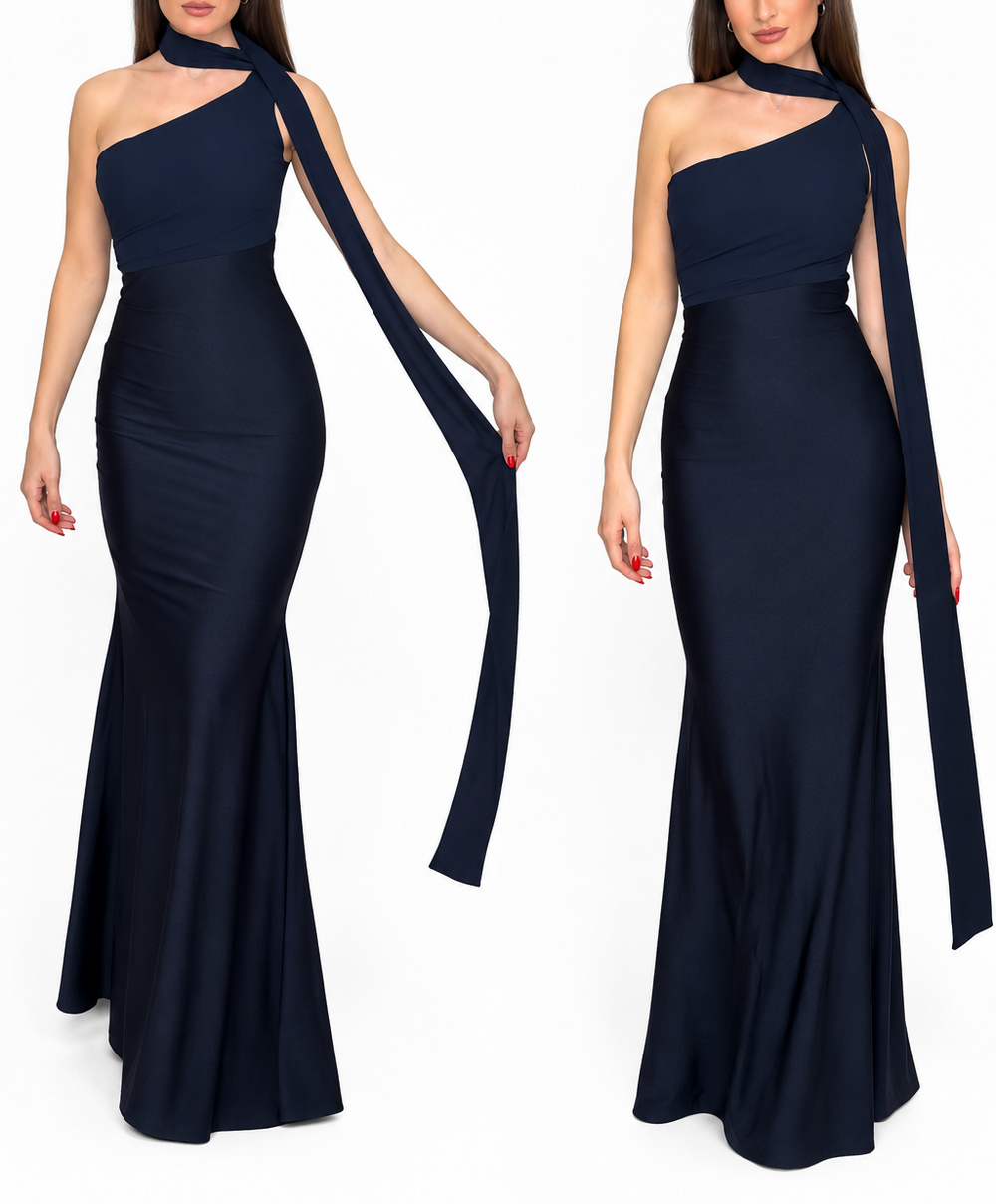 Vestido licra fría azul