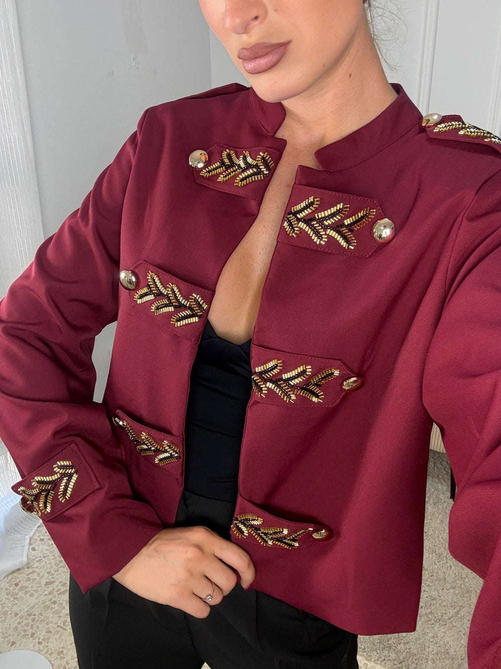 Chaqueta militar pedrería