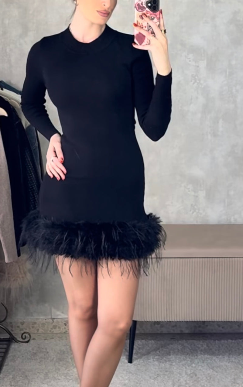 Vestido plumas