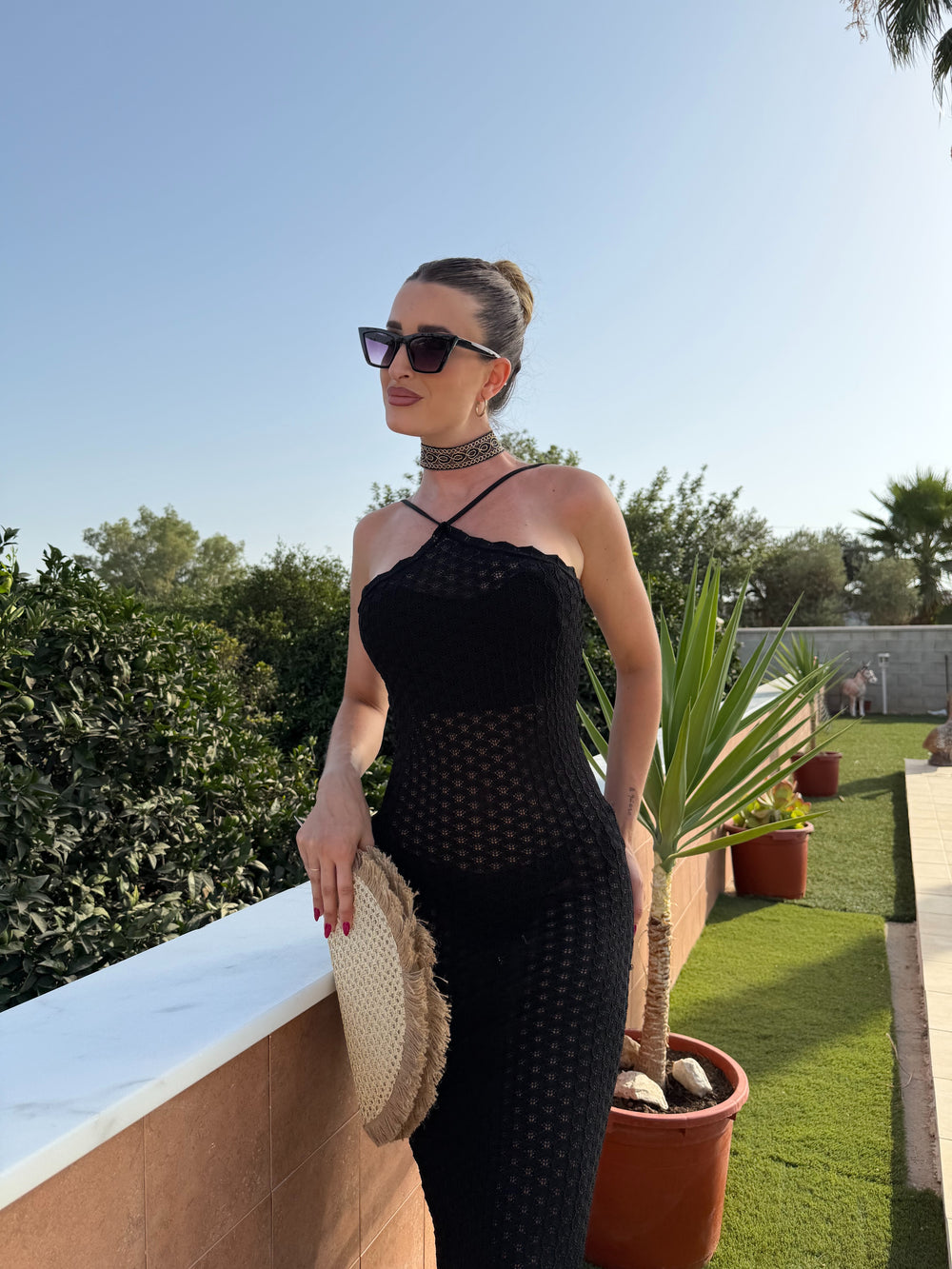 Vestido calado de punto
