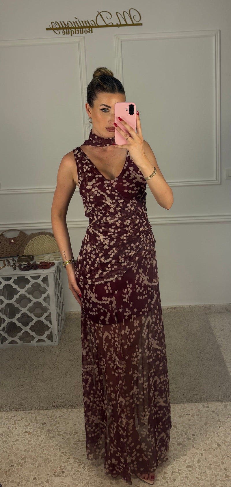 Vestido lunar burdeo
