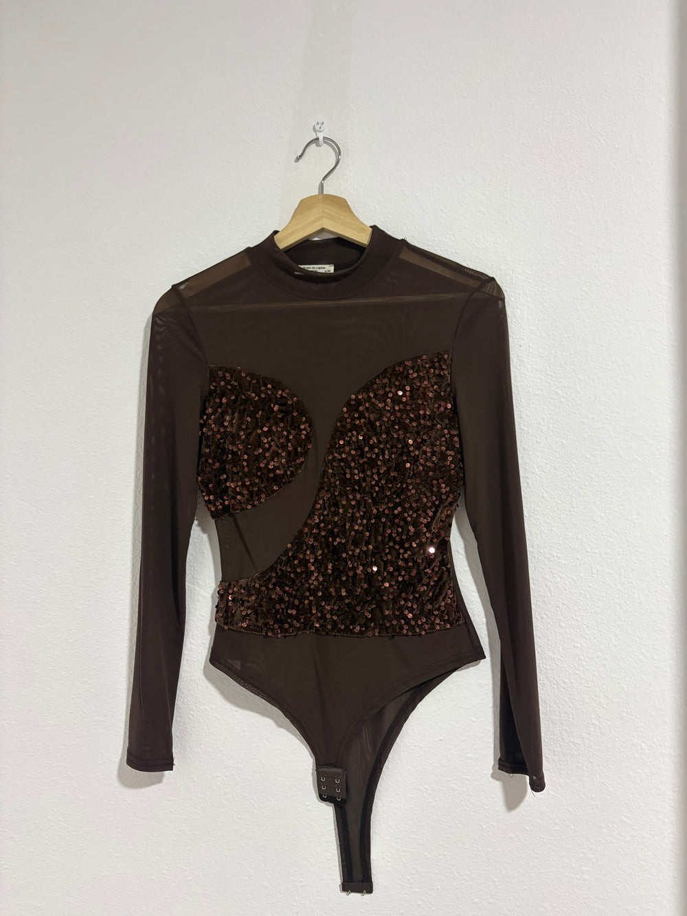Body lentejuelas transparente