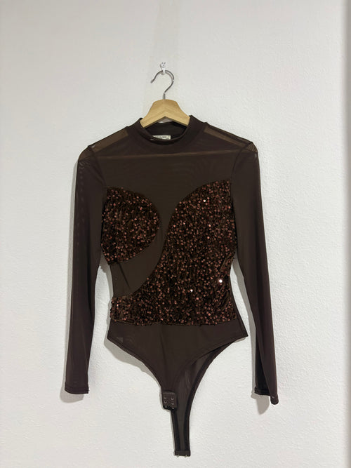 Body lentejuelas transparente