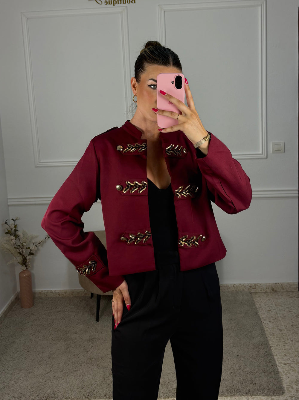 Chaqueta militar pedrería