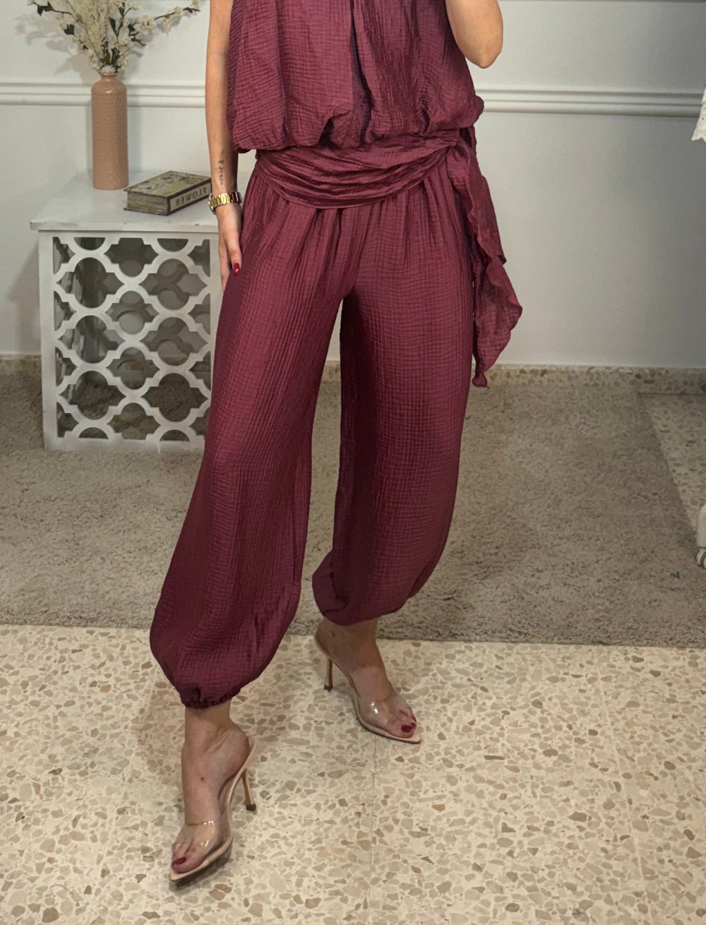Pantalón globo fular
