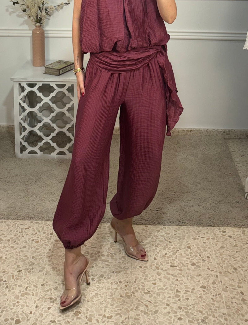 Pantalón globo fular