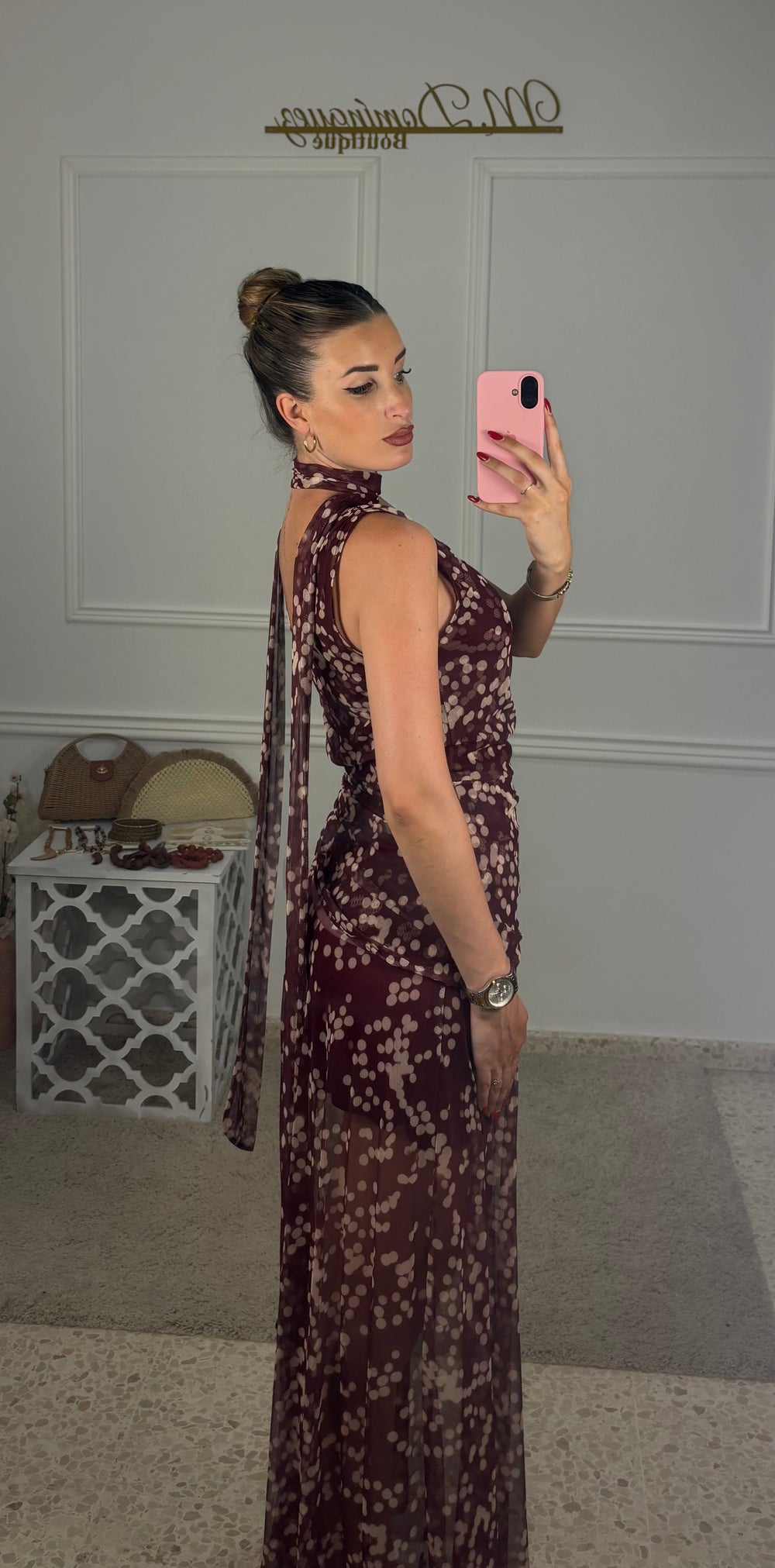 Vestido lunar burdeo