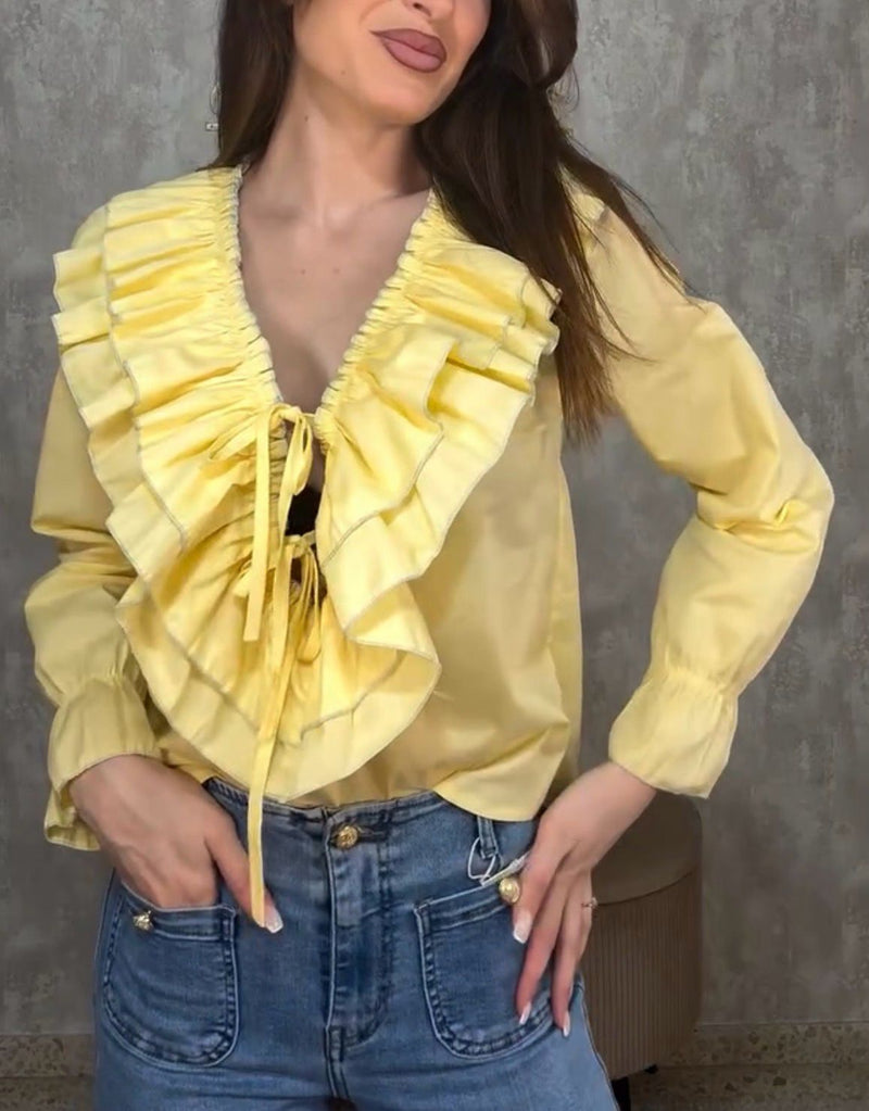 Blusa Oxford Amarilla