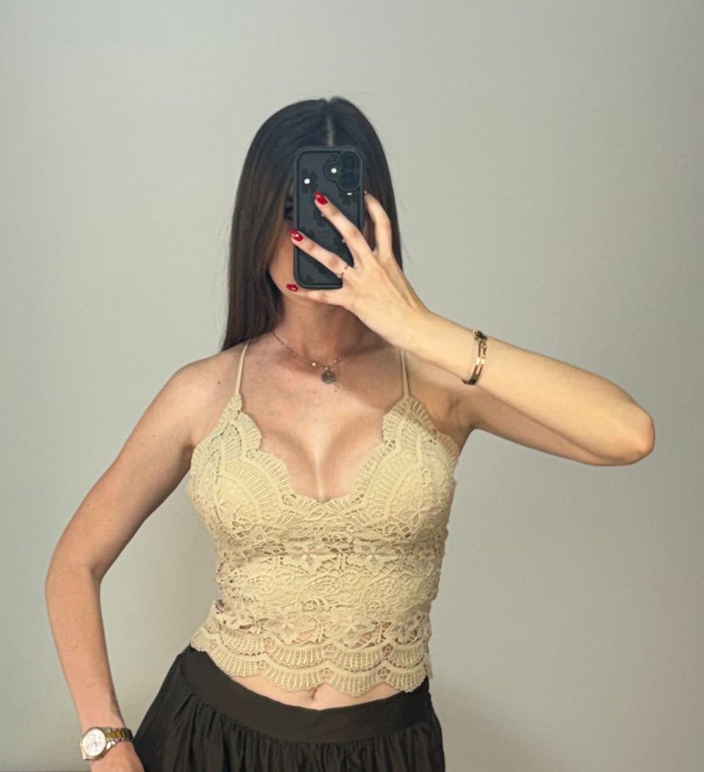 Top Encaje Beige