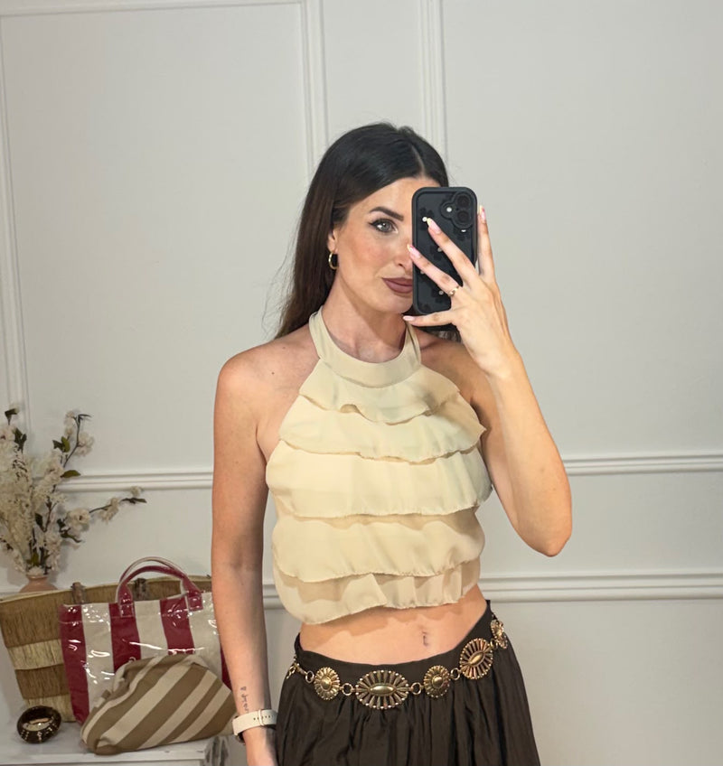 Top Halter Volantes