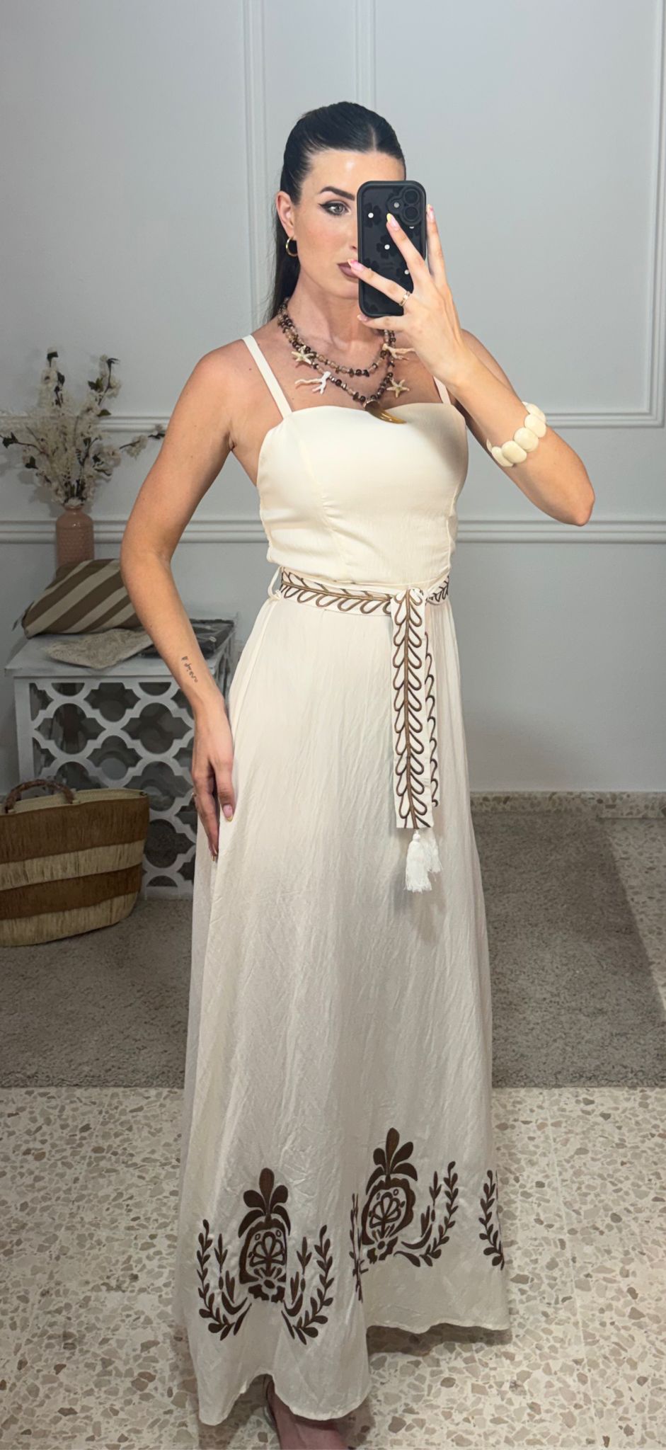 Vestido Lino Beige