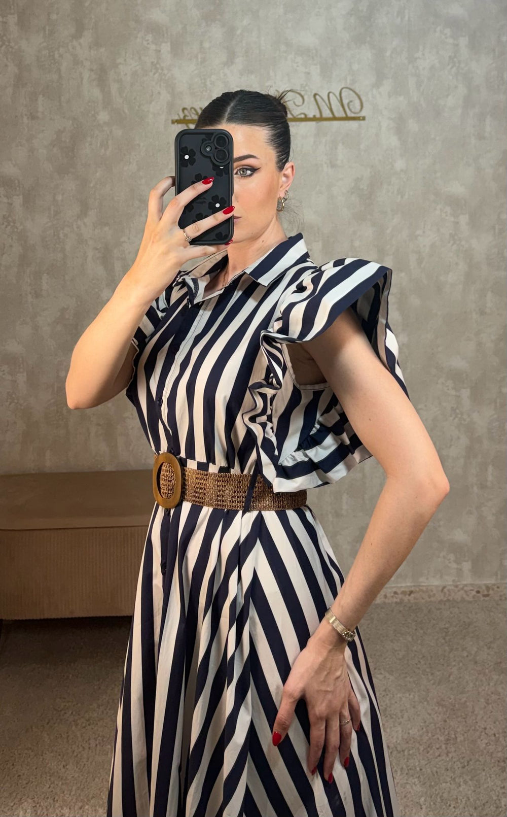 Vestido Rayas Azul Marino