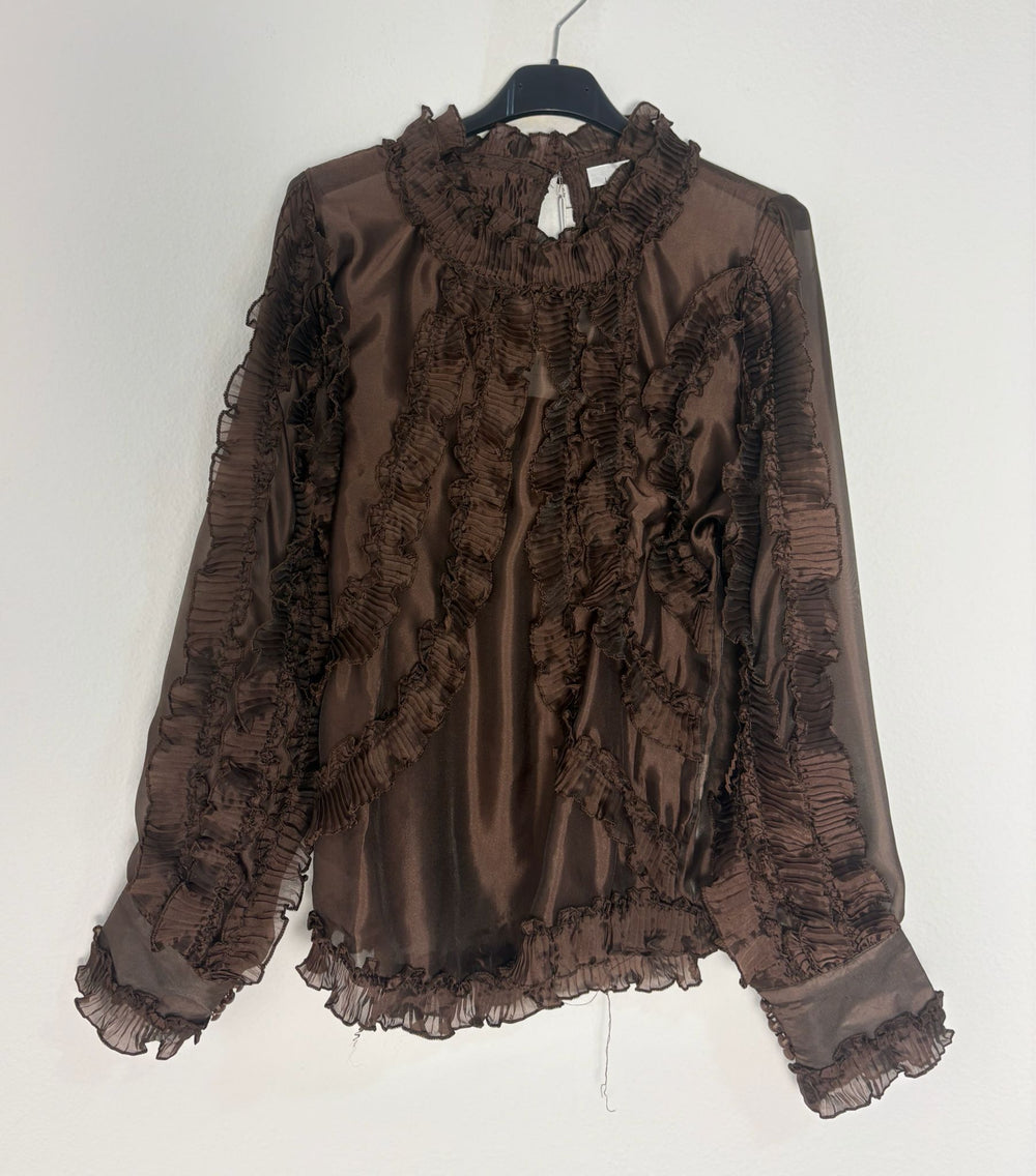 Blusa Volantes Marrón