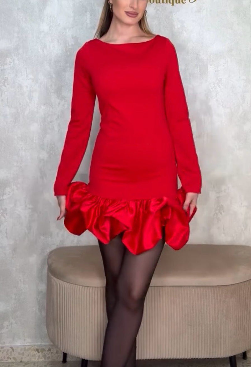 Vestido Rojo Abullonado