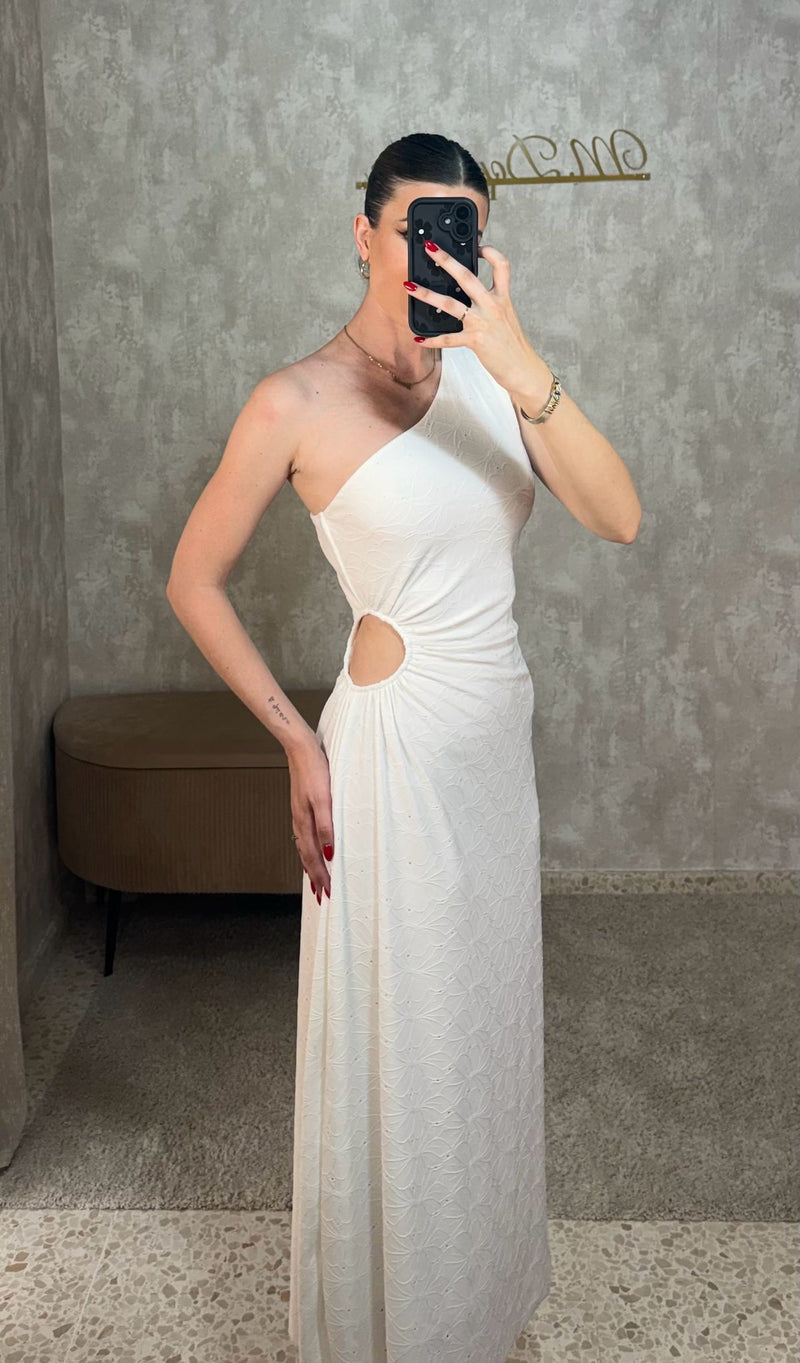 Vestido Perforado Blanco