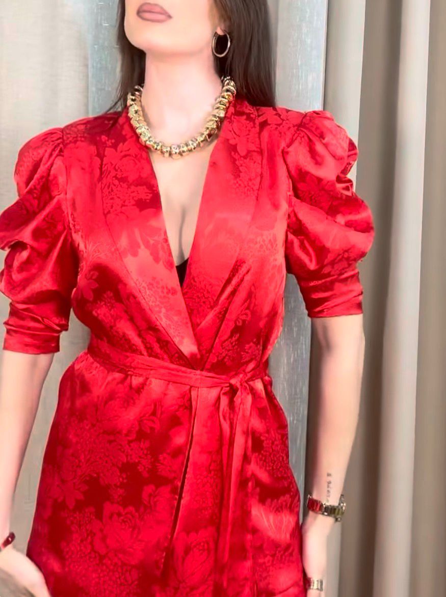 Conjunto Chaqueta/Pantalón Raso Rojo