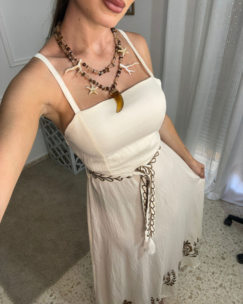 Vestido Lino Beige