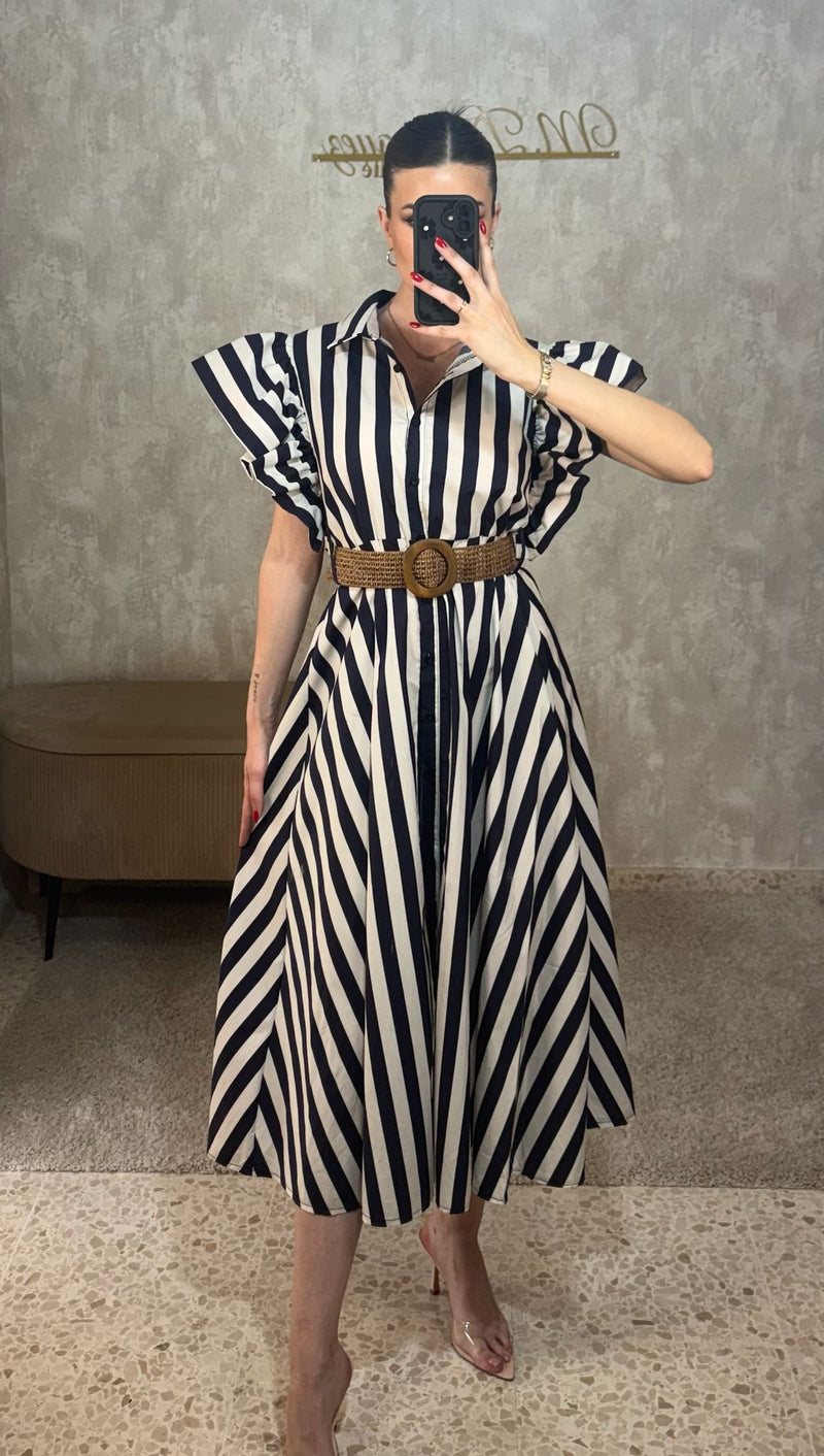 Vestido Rayas Azul Marino