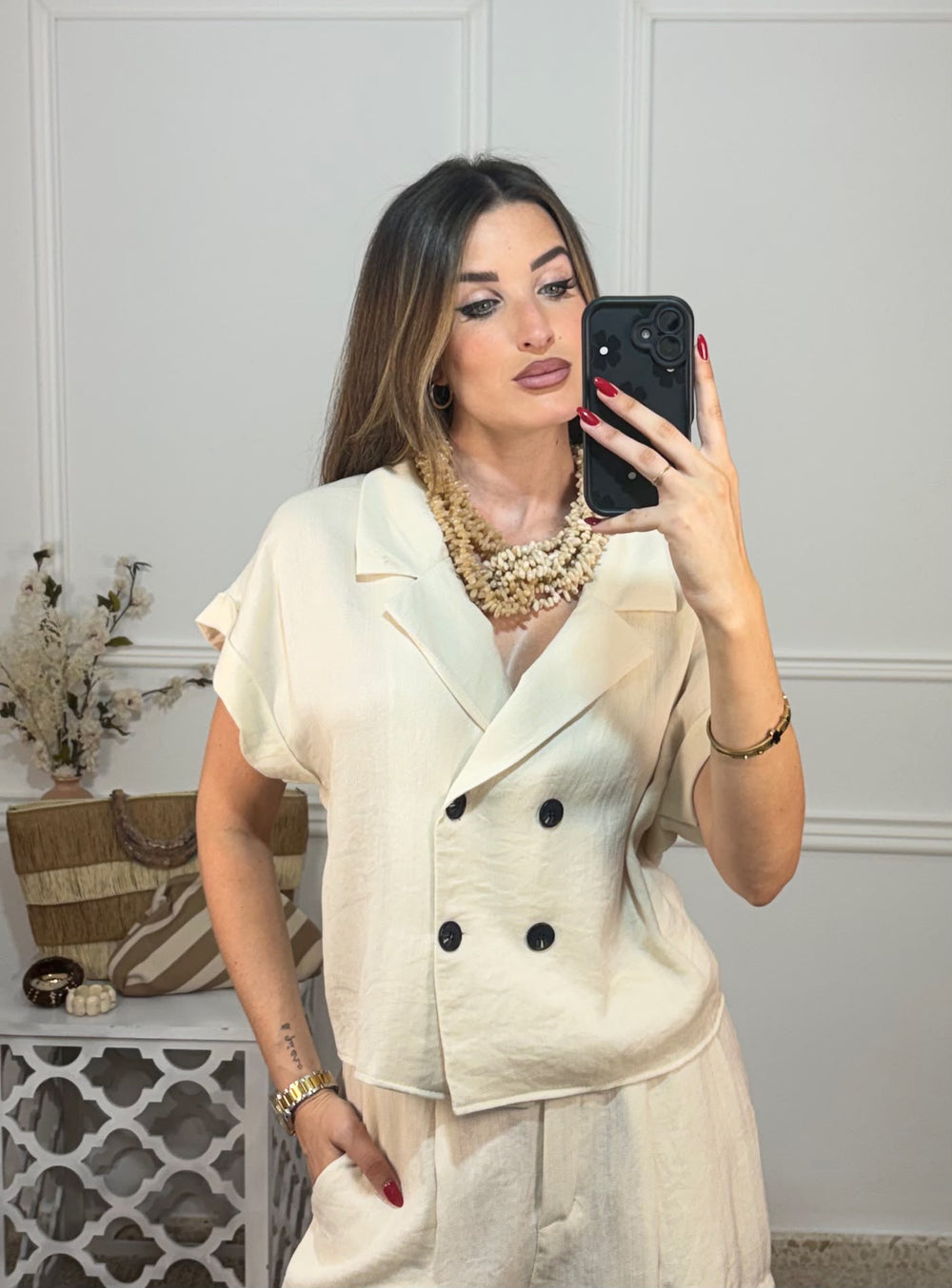 Camisa Lino Beige